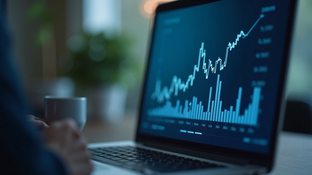 Grafiske finansielle kurver og stigende trend visualisering